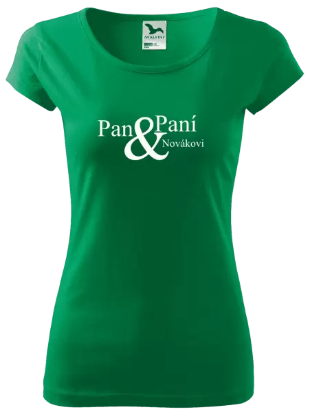 Dámské tričko Pan a Paní s vlastním příjmením
