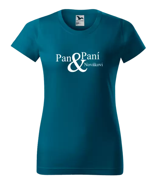 Dámské tričko Pan a Paní s vlastním příjmením
