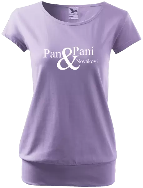 Dámské tričko Pan a Paní s vlastním příjmením