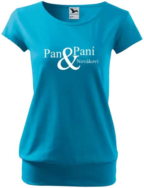 Dámské tričko Pan a Paní s vlastním příjmením