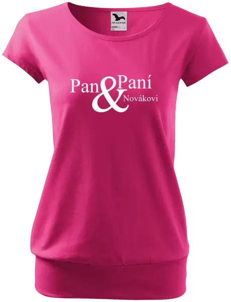 Dámské tričko Pan a Paní s vlastním příjmením