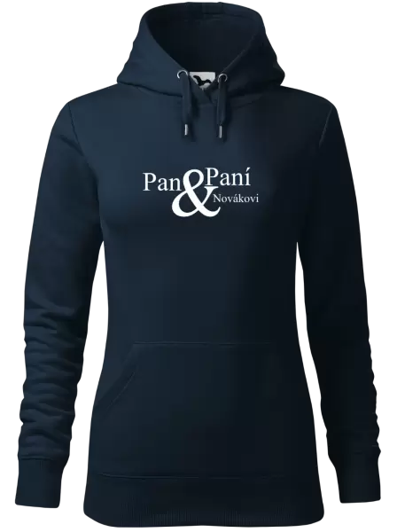 Dámská mikina Pan a Paní s vlastním příjmením