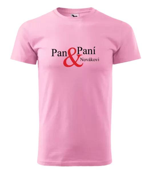 Pánské tričko Pan a Paní s vlastním příjmením