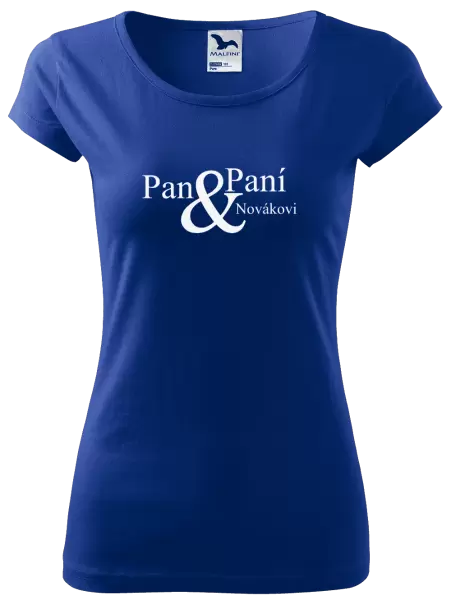 Dámské tričko Pan a Paní s vlastním příjmením