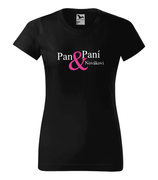 Dámské tričko Pan a Paní s vlastním příjmením