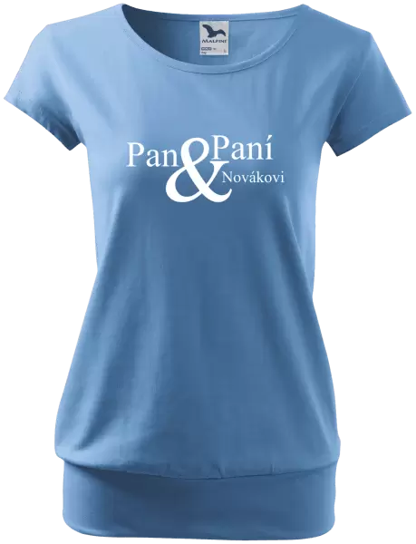 Dámské tričko Pan a Paní s vlastním příjmením