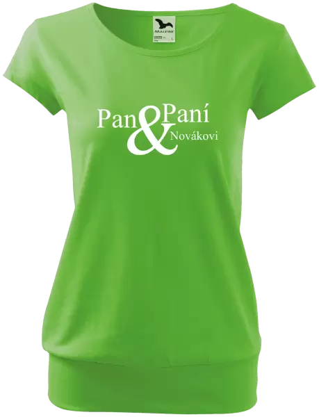 Dámské tričko Pan a Paní s vlastním příjmením