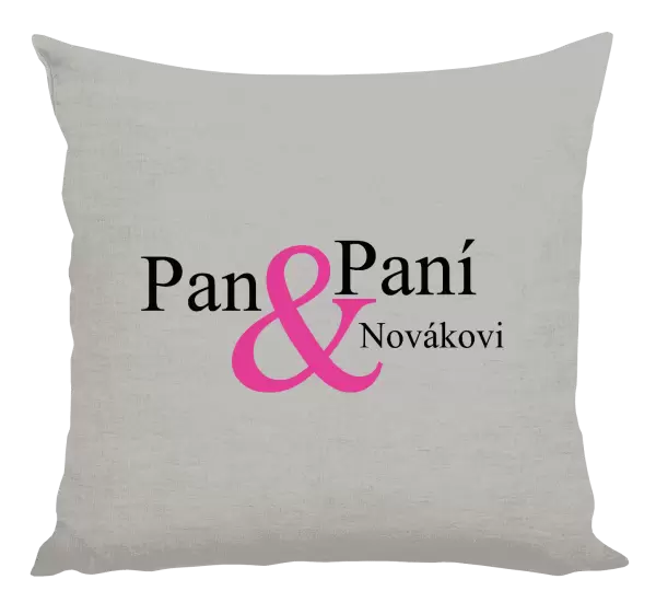 Polštář Pan a Paní s vlastním příjmením