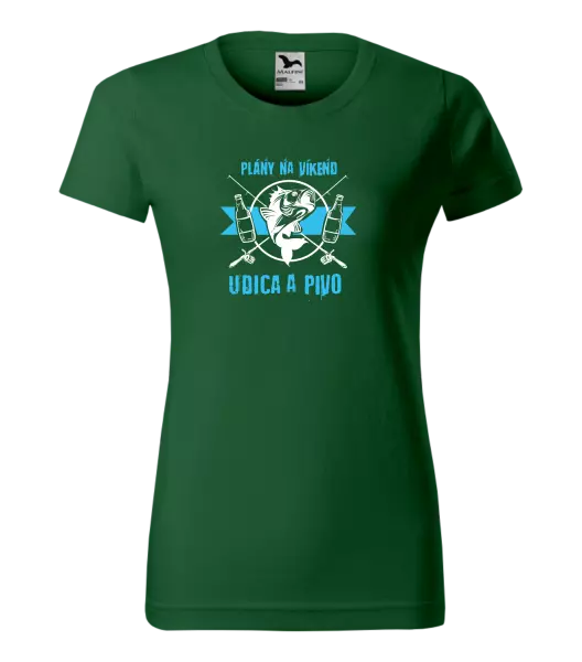 Dámske tričko Plány na víkend - udica a pivo
