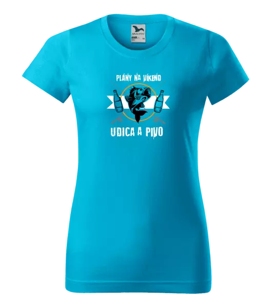 Dámske tričko Plány na víkend - udica a pivo
