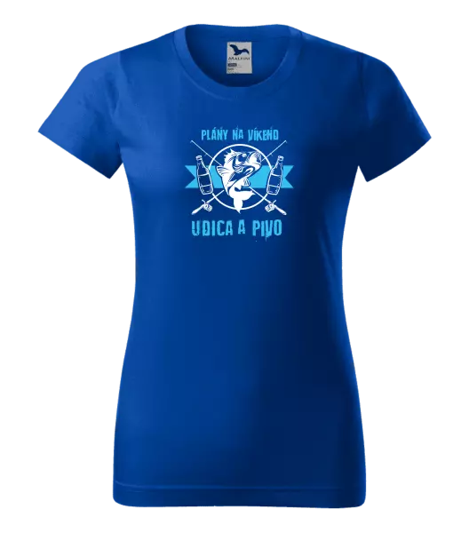 Dámske tričko Plány na víkend - udica a pivo