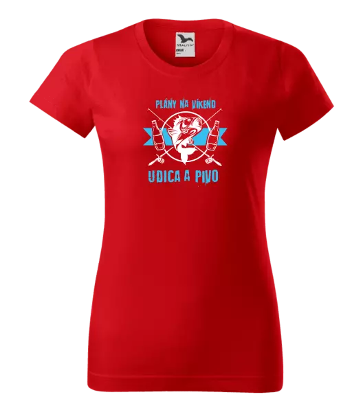 Dámske tričko Plány na víkend - udica a pivo