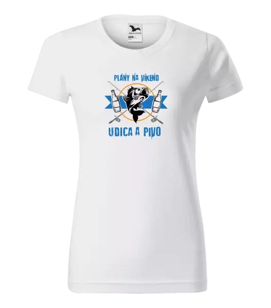 Dámske tričko Plány na víkend - udica a pivo