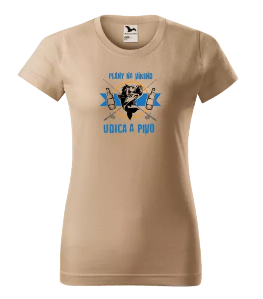 Dámske tričko Plány na víkend - udica a pivo