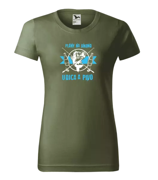 Dámske tričko Plány na víkend - udica a pivo