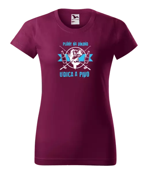 Dámske tričko Plány na víkend - udica a pivo