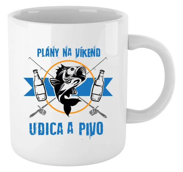 Hrnček Plány na víkend - udica a pivo