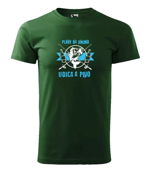 Pánske tričko Plány na víkend - udica a pivo