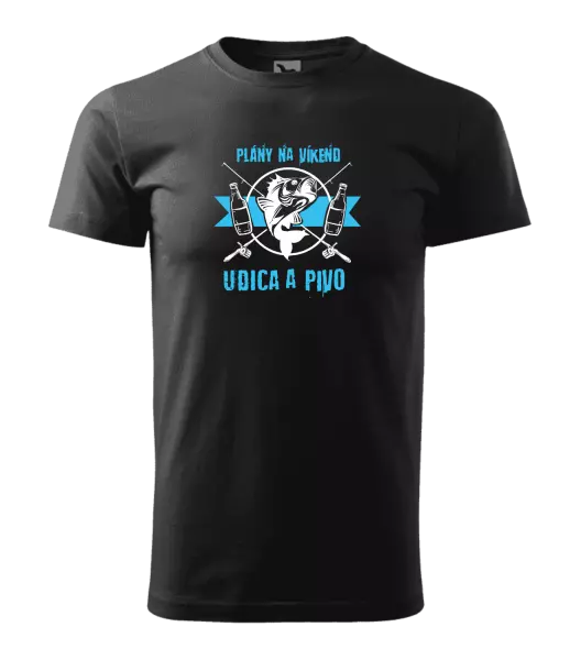 Pánske tričko Plány na víkend - udica a pivo