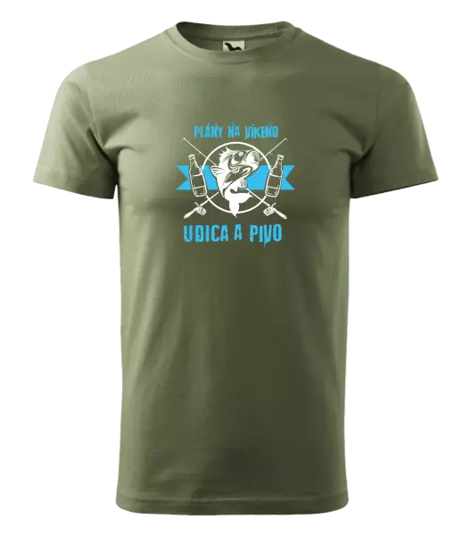 Pánske tričko Plány na víkend - udica a pivo