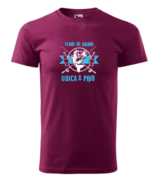 Pánske tričko Plány na víkend - udica a pivo