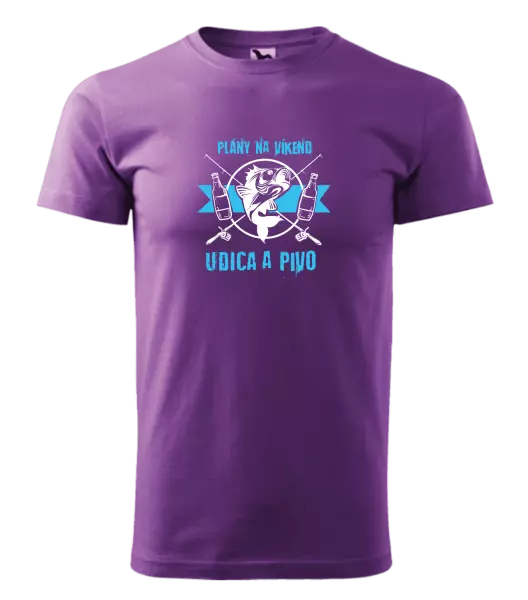 Pánske tričko Plány na víkend - udica a pivo