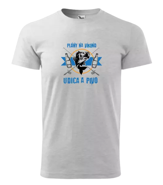 Pánske tričko Plány na víkend - udica a pivo