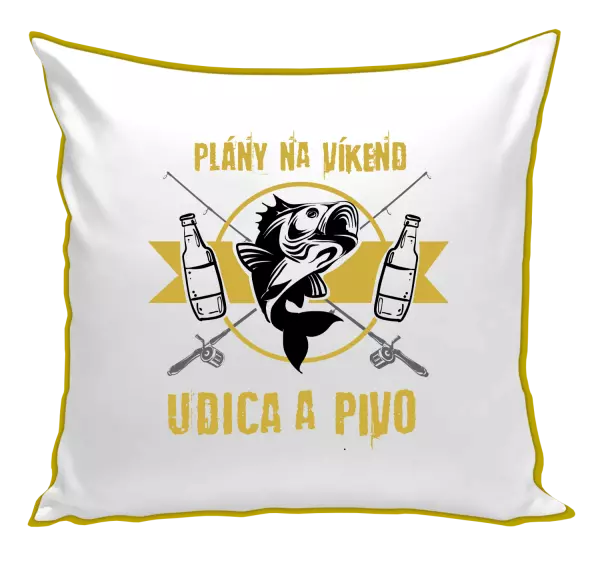 Vankúš Plány na víkend - udica a pivo