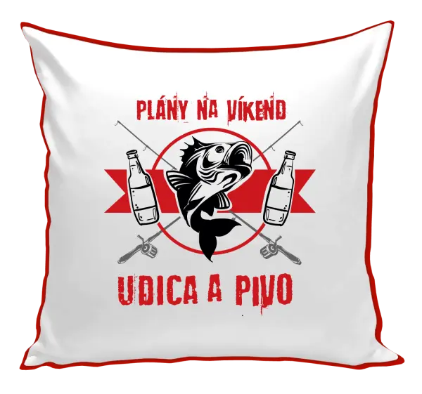 Vankúš Plány na víkend - udica a pivo