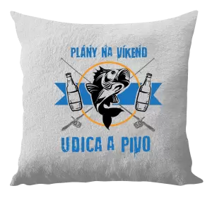 Vankúš Plány na víkend - udica a pivo