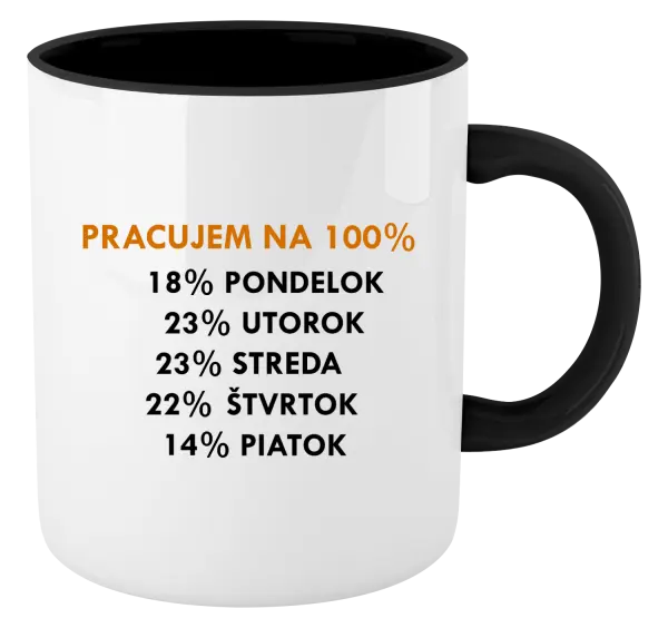 Hrnček  Pracujem na 100%