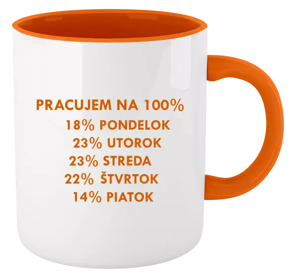 Hrnček  Pracujem na 100%