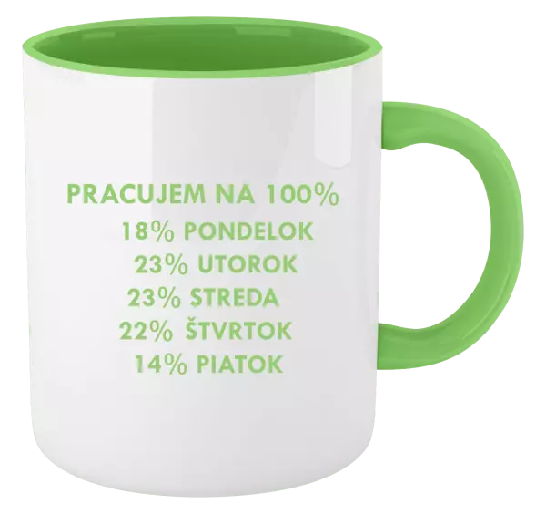 Hrnček  Pracujem na 100%