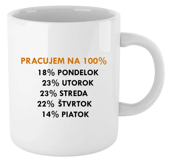 Hrnček Pracujem na 100%
