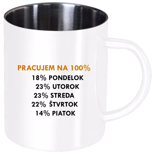 Nerezový hrnček Pracujem na 100%