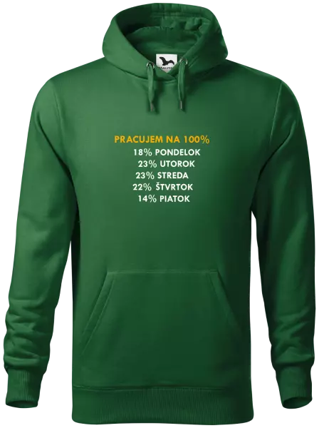 Pánska mikina Pracujem na 100%