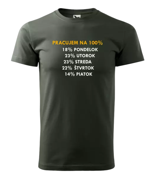 Pánske tričko Pracujem na 100%