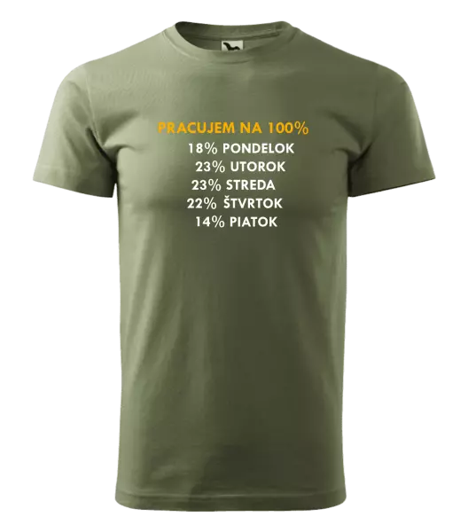 Pánske tričko Pracujem na 100%