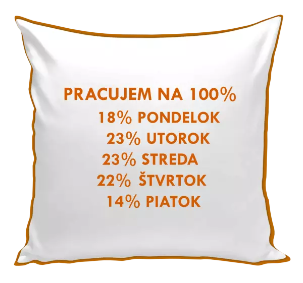 Vankúš Pracujem na 100%