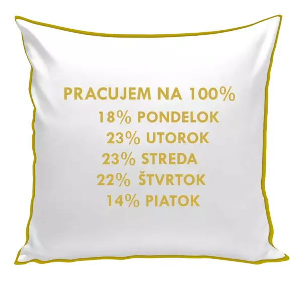 Vankúš Pracujem na 100%