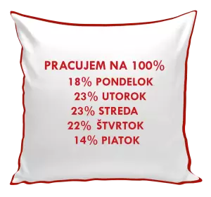 Vankúš Pracujem na 100%