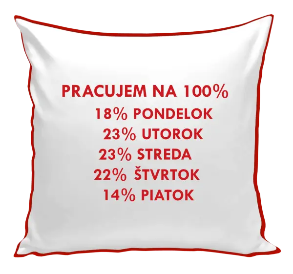Vankúš Pracujem na 100%