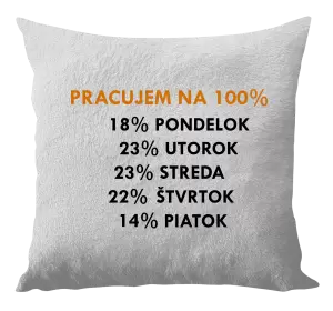 Vankúš Pracujem na 100%