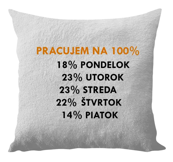Vankúš Pracujem na 100%