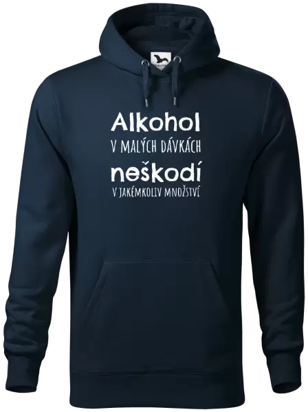 Pánská mikina Alkohol v malých dávkách neškodí v jakémkoliv množství