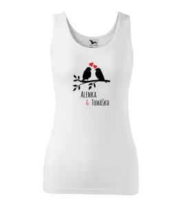 Dámske tielko Vtáčiky na vetve-vlastné mená