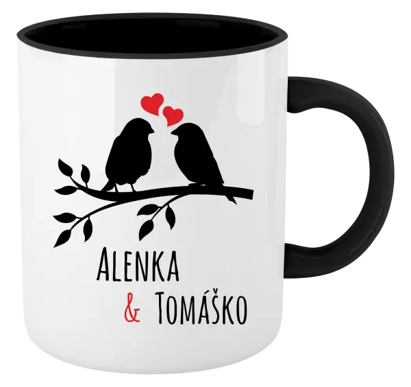 Hrnček  Vtáčiky na vetve-vlastné mená
