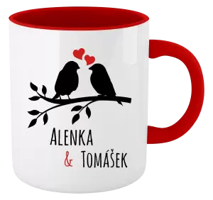 Hrnček  Vtáčiky na vetve-vlastné mená