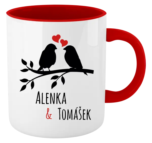 Hrnček  Vtáčiky na vetve-vlastné mená