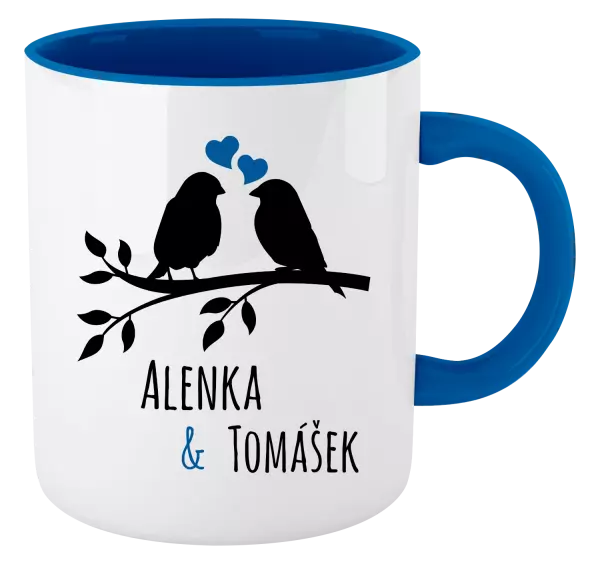 Hrnček  Vtáčiky na vetve-vlastné mená